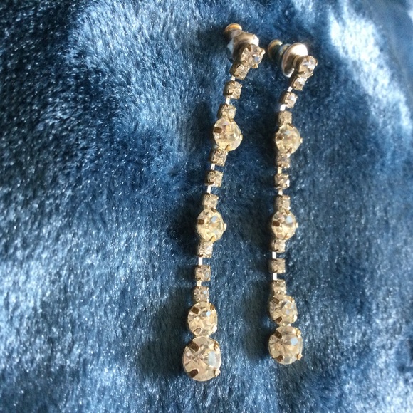 Dangly Rhinestone Drop Post Earrings - Picture 2 of 4